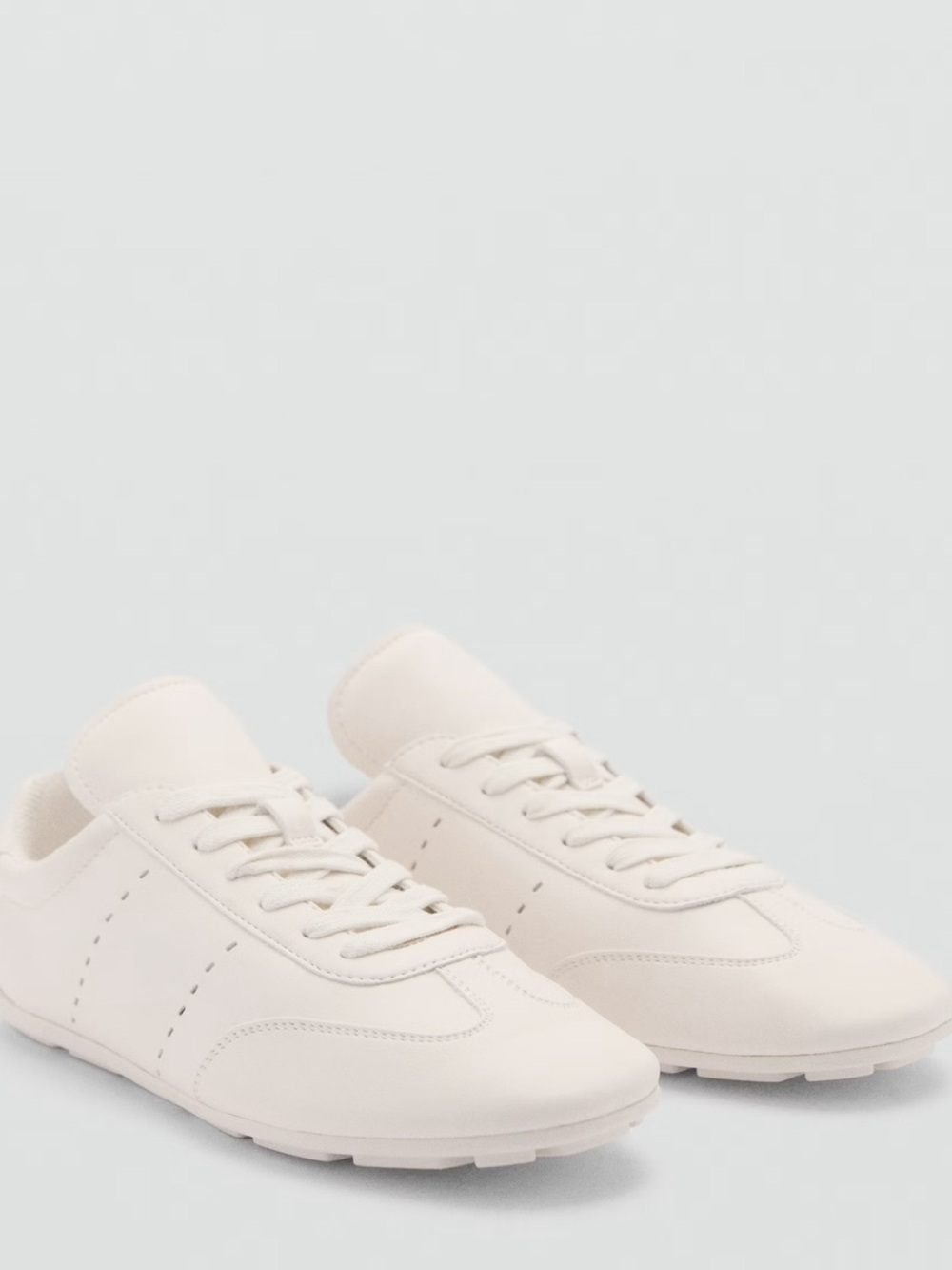 Mango Cream Lace-Up Casual Sneakers